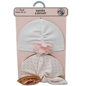 Wholesale - 2PK TURBAN HATS, EGRET, UPC: 191655157000